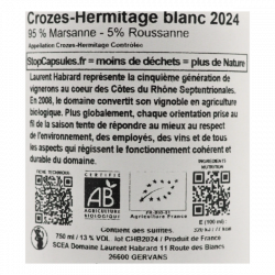 Domaine Laurent Habrard - Crozes-Hermitage Blanc et Bio 2024