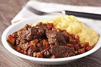 Daube de sanglier à la bière, moutarde ancienne et miel